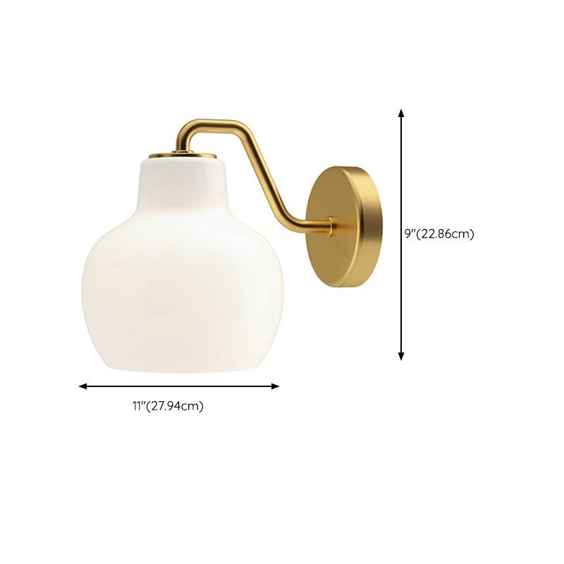 Hailie Vintage Dome Wall Lamp with Dimensions