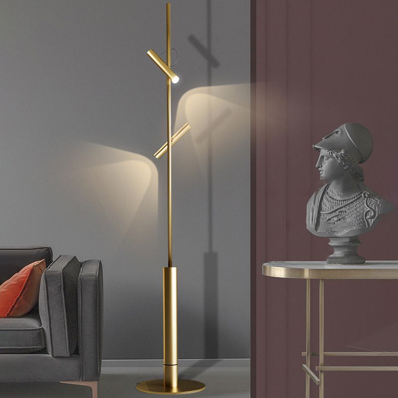 Freja Modern Floor Lamp illuminating living room