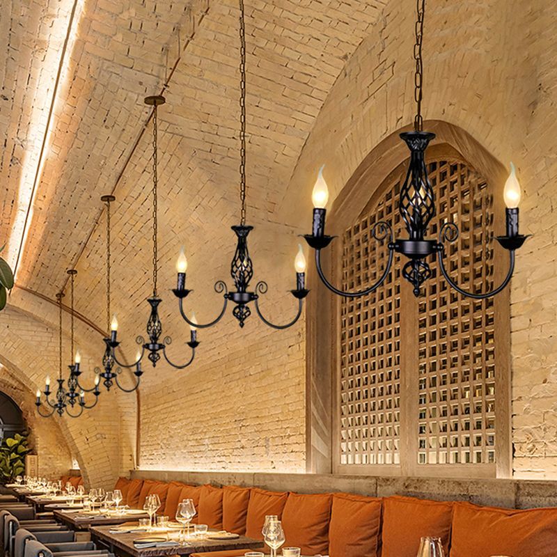 Black Silva pendant lights in restaurant, dining room