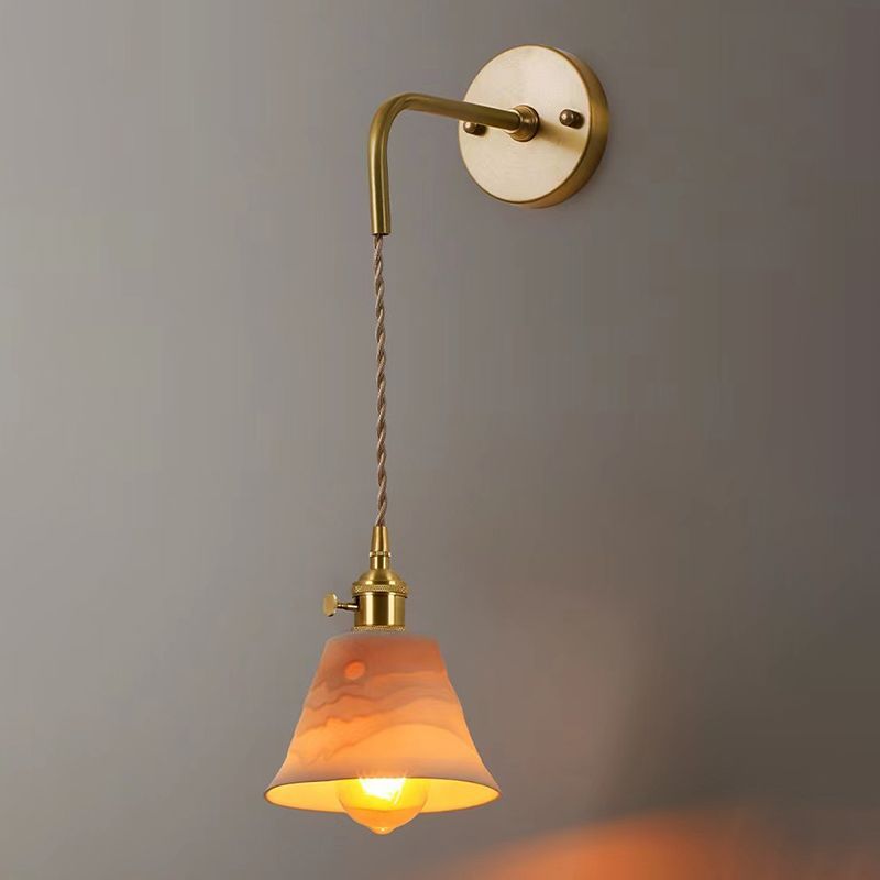 Lottie Modern Cone Wall Lamp, ceramic lampshade, warm light