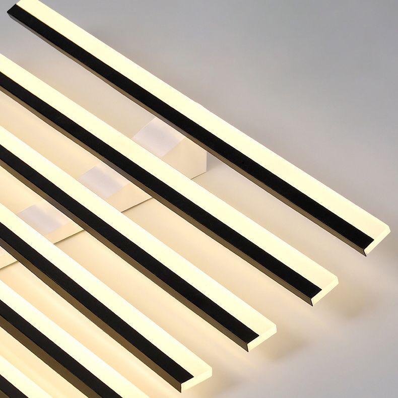 Quinn Linear Ceiling Light Detail, Black and White Modern