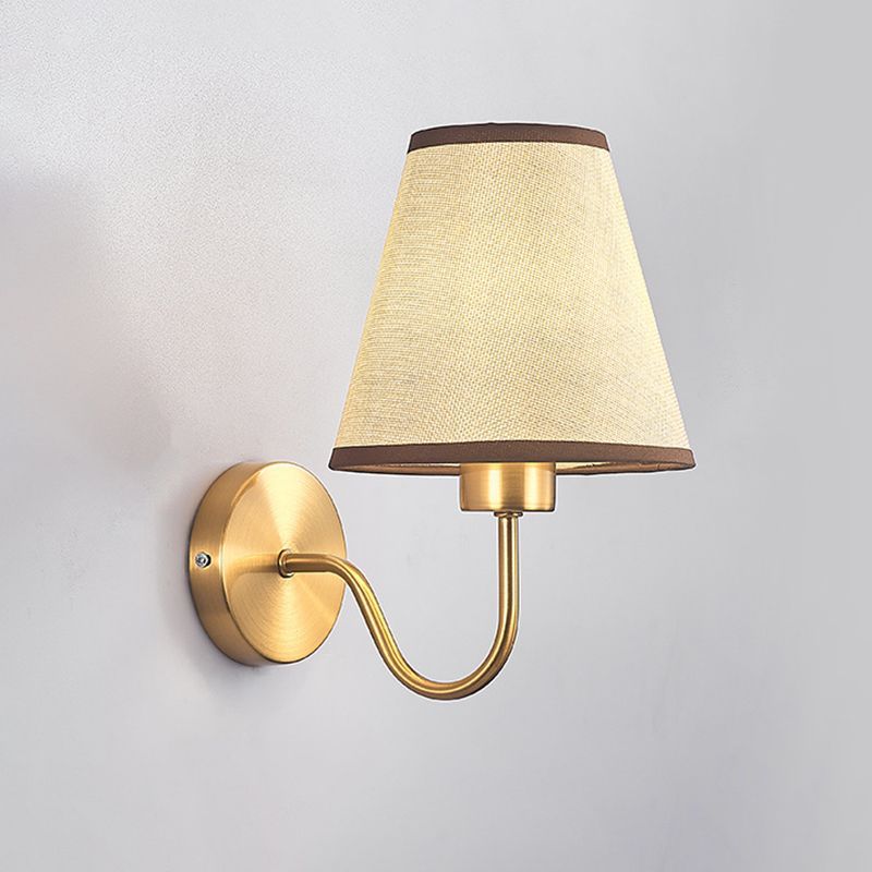 Eryn Nordic Fabric Wall Lamp - Flaxen Finish