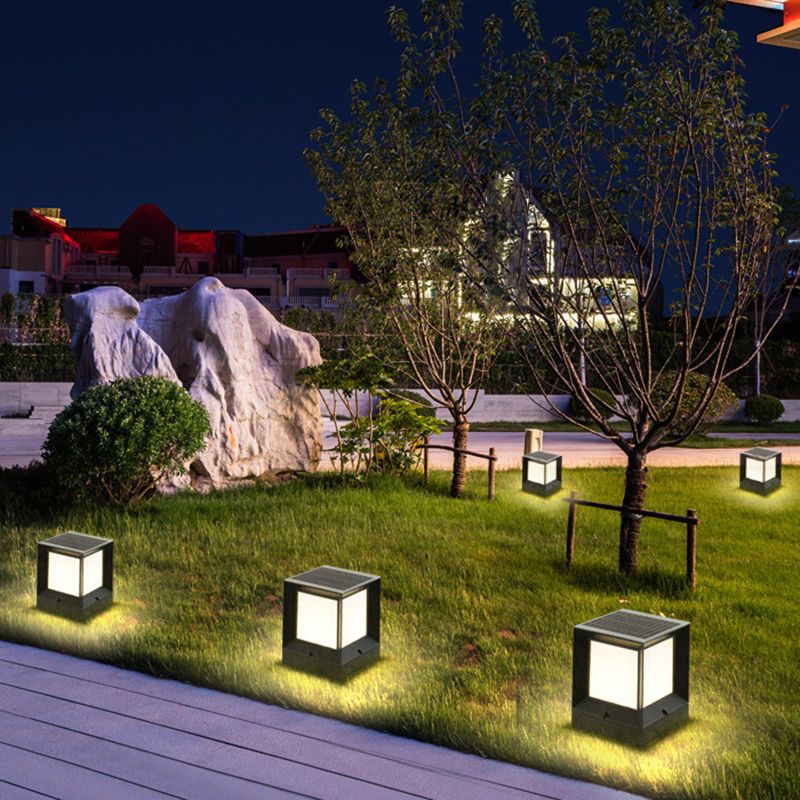 Riley Modern Simple Rectangle Metal Outdoor Floor Lamp