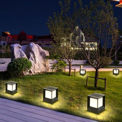 Riley Modern Simple Rectangle Metal Outdoor Floor Lamp