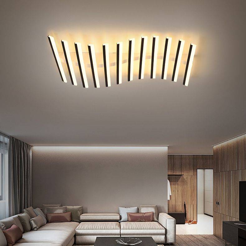 Quinn Linear Ceiling Light in Modern Living Room