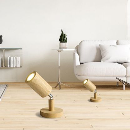 Ozawa Modern Wood LED Spotlight in living room