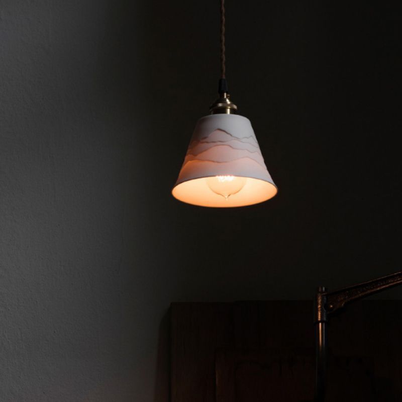 Lottie Cone Pendant Light, modern ceramic lampshade