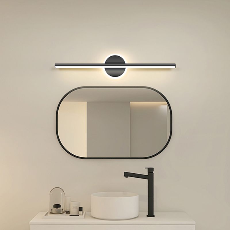 Black LED Vanity Wall Lamp above Mirror