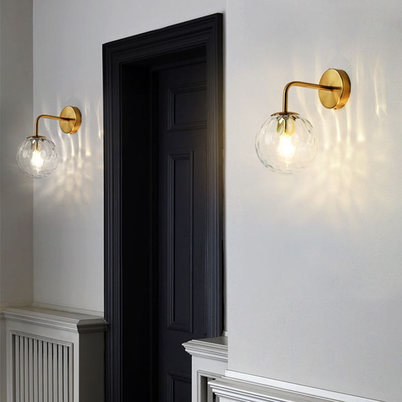 Valentina Wall Lamp with gold finish and bubble glass, interior design