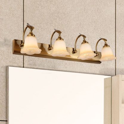 Félicie Flower Vanity Wall Lamp, 4-Light Bronze Finish