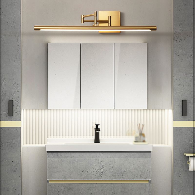 Modern Gold Vanity Light. Adjustable LED bathroom lighting.