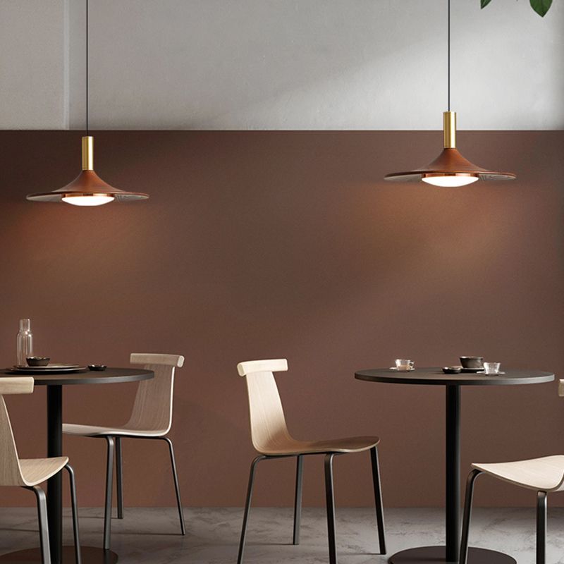 Dining room with Carins wood pendant lights