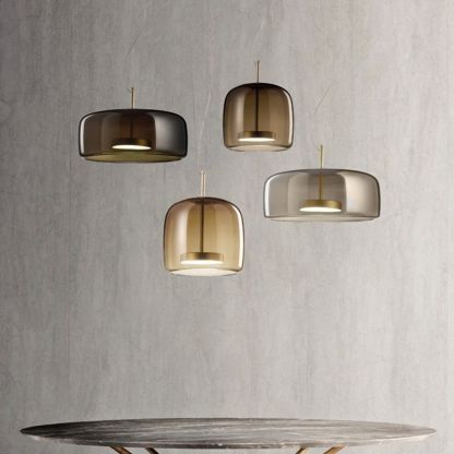 Smoky glass minimalist pendant lights for kitchen lighting. Minimalist Cylindrical Metal/Glass Pendant Light, Kitchen