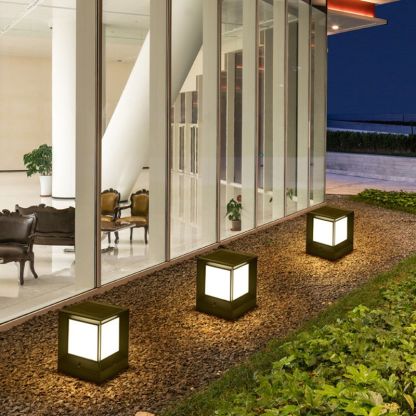 Riley Modern Simple Rectangle Metal Outdoor Floor Lamp