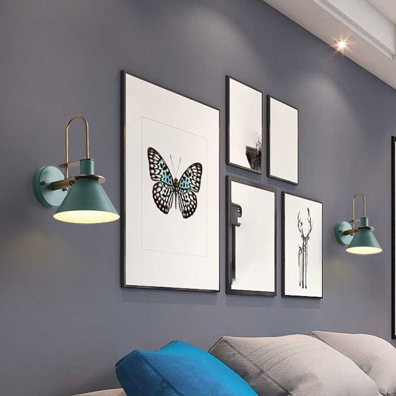 Morandi wall lamp, interior design with butterfly art