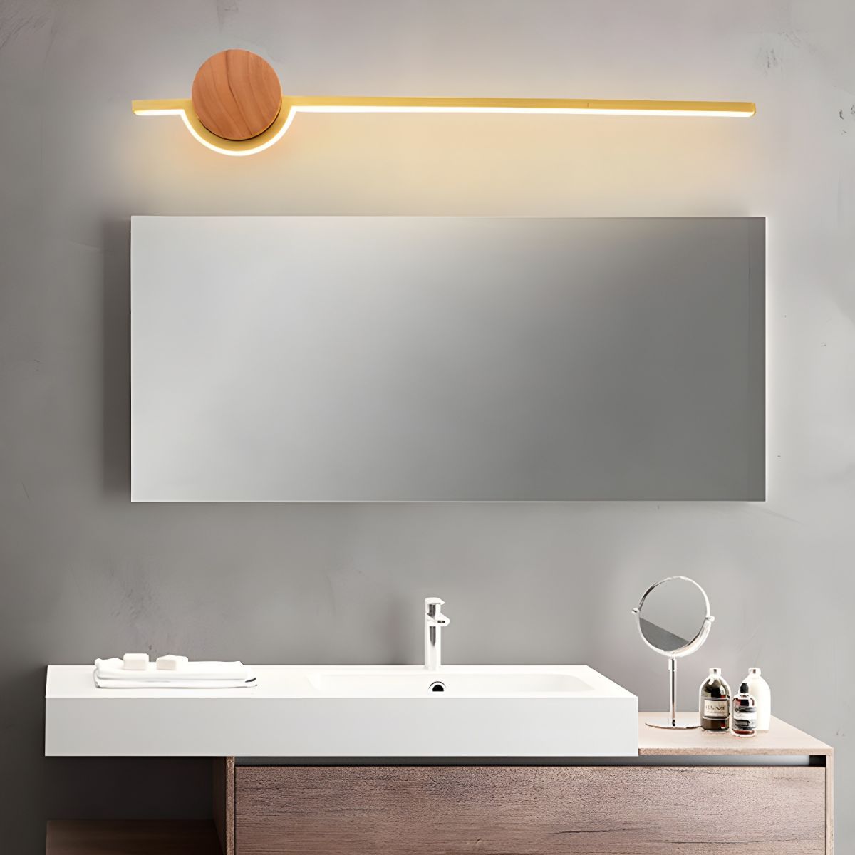 Edge Nordic Vanity Wall Lamp above bathroom sink