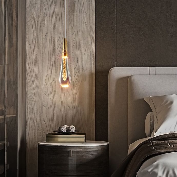 Marilyn Water Drop Pendant Light over bed