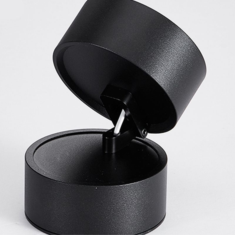 Black cylindrical flush mount ceiling light for hallways