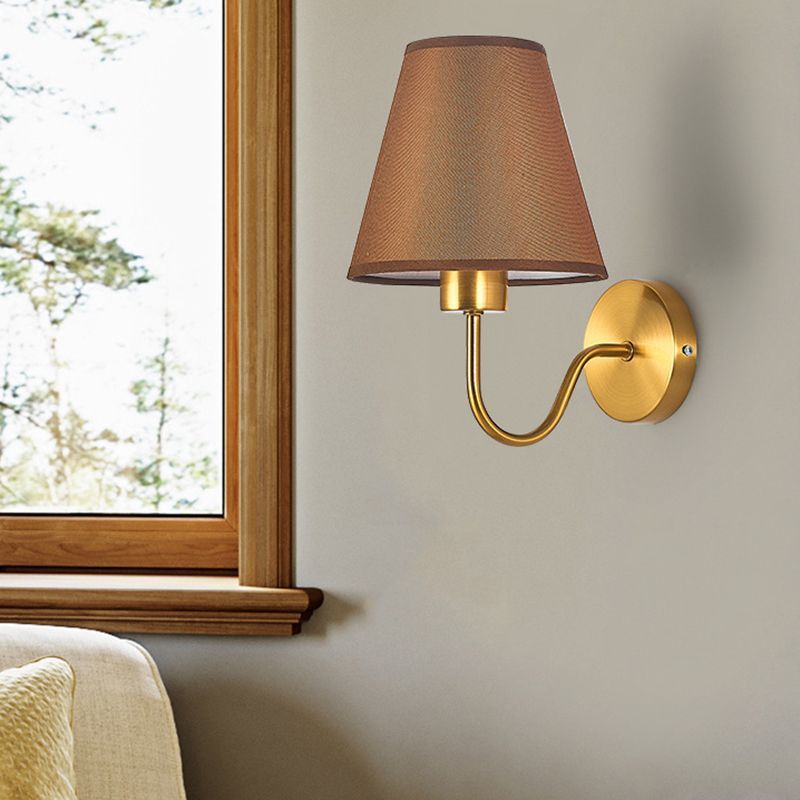 Eryn Nordic Fabric Metal Wall Lamp in Flaxen finish
