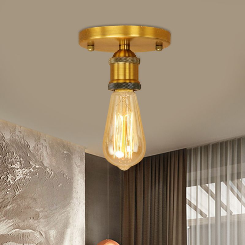 Alessio brass ceiling light with vintage bulb
