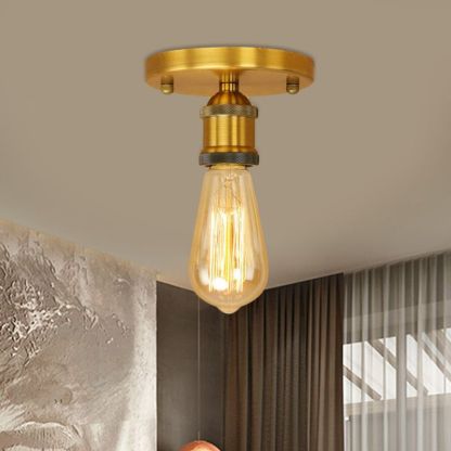 Alessio brass ceiling light with vintage bulb