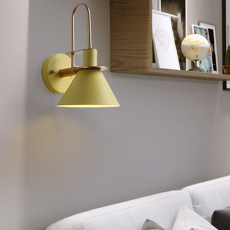 Yellow Morandi wall lamp in living room setting