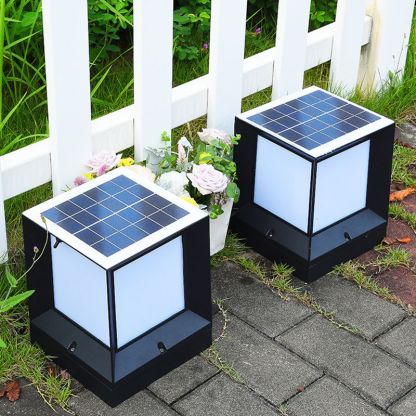 Riley Modern Simple Rectangle Metal Outdoor Floor Lamp