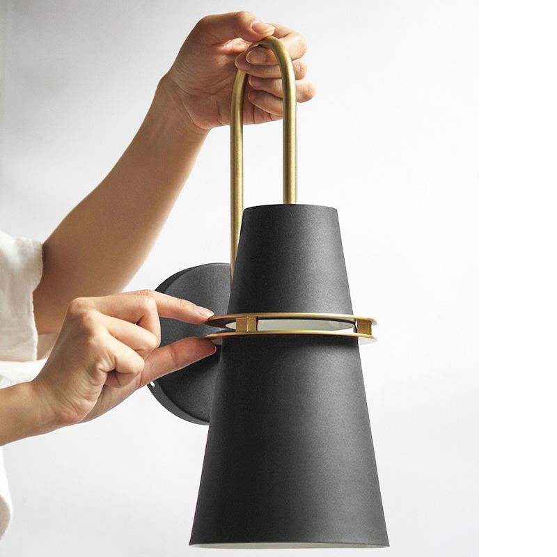 Adjusting Black Morandi Metal Wall Lamp for Home Lighting