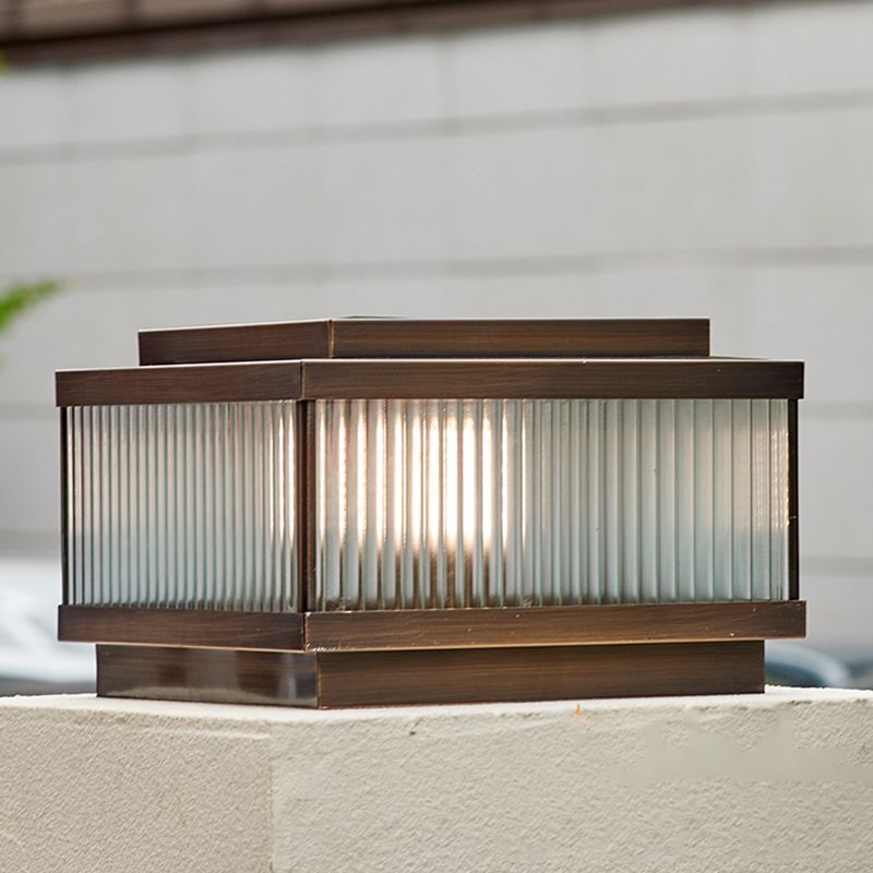 Riley Modern Rectangular Metal Outdoor Pillar Light