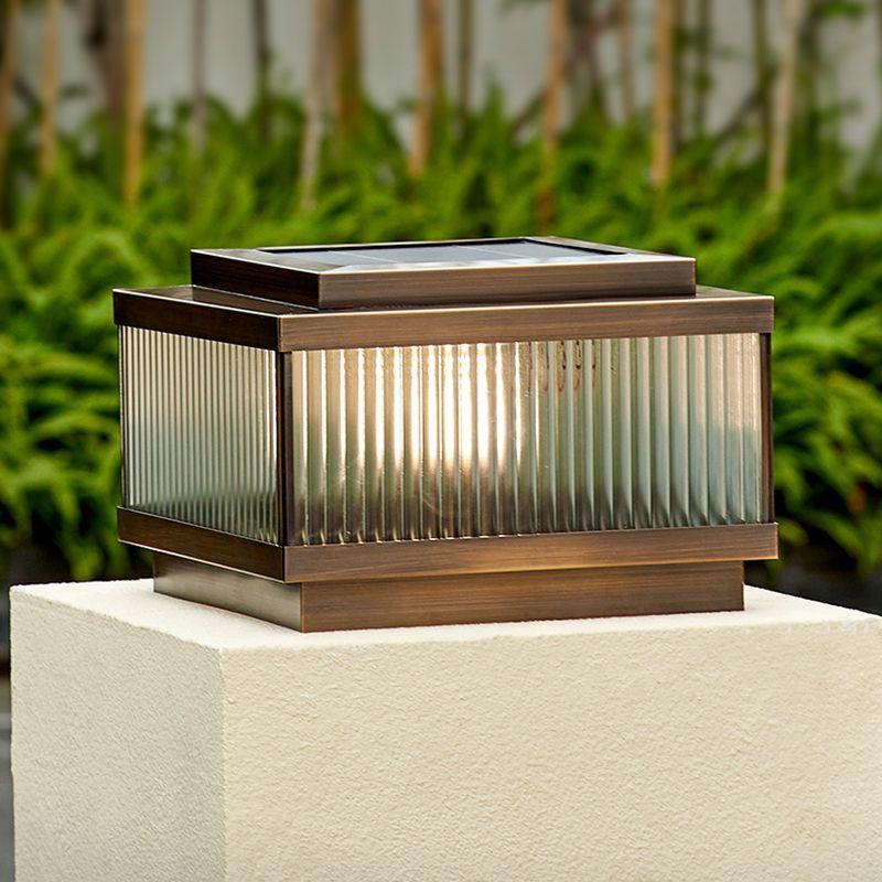 Riley Modern Outdoor Pillar Light with Solar Panel
