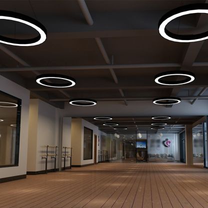 Arisha Ring Pendant Lights in a modern studio space