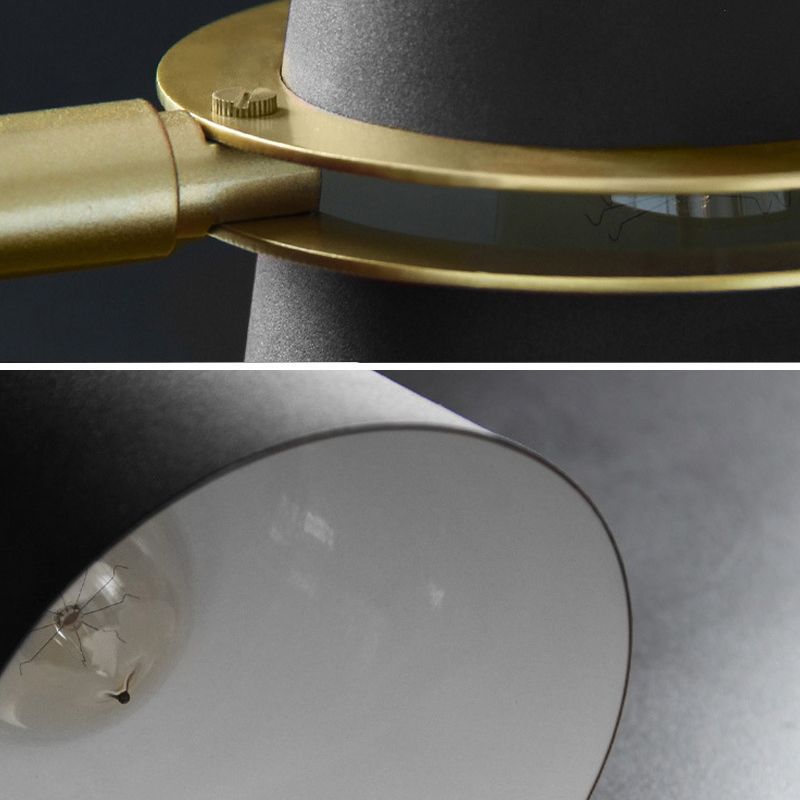 Close up of Morandi metal cone wall lamp