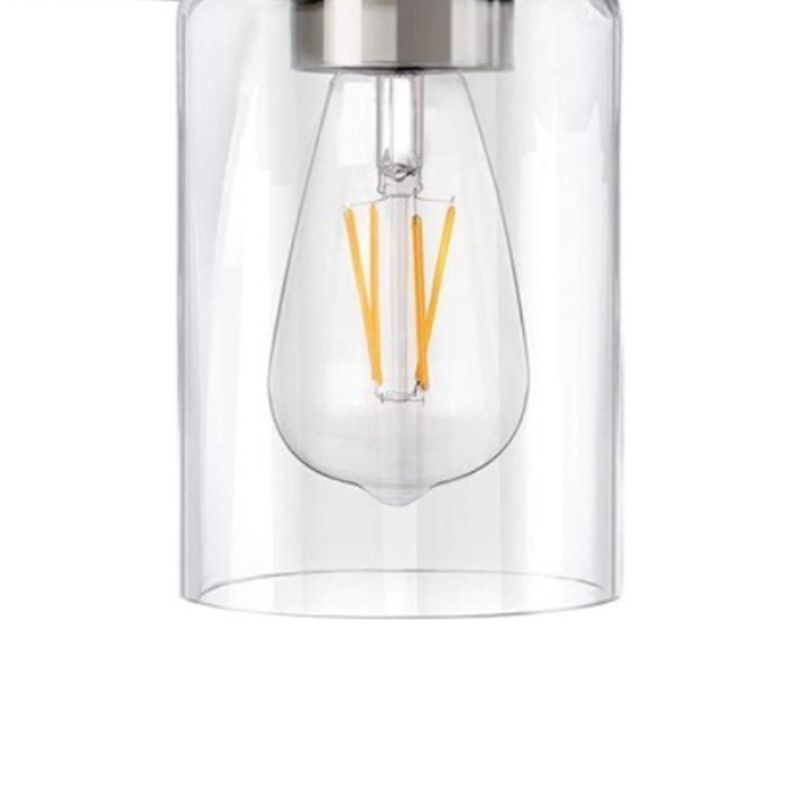 Alessio vanity lamp with clear glass shade Alessio Modern Mirror Front Vanity Wall Lamp Metal Glass