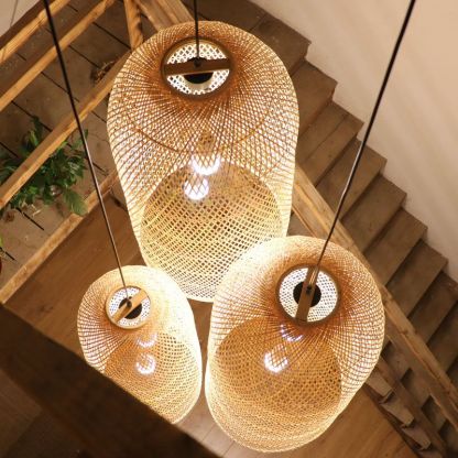 Handmade bamboo pendant lights for bedroom