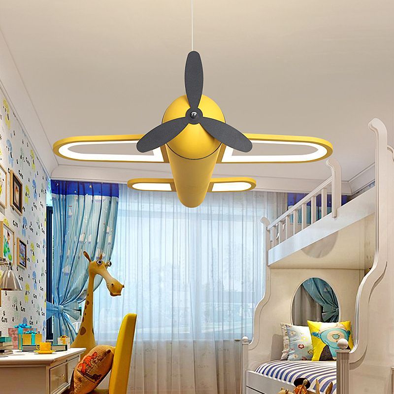 Yellow Minori Airplane Pendant Light in Children's Room
