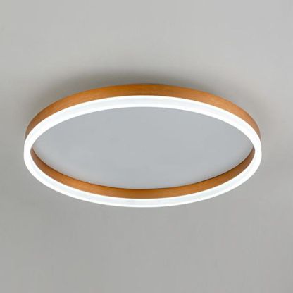 Arisha wood ring ceiling light, modern flush mount design