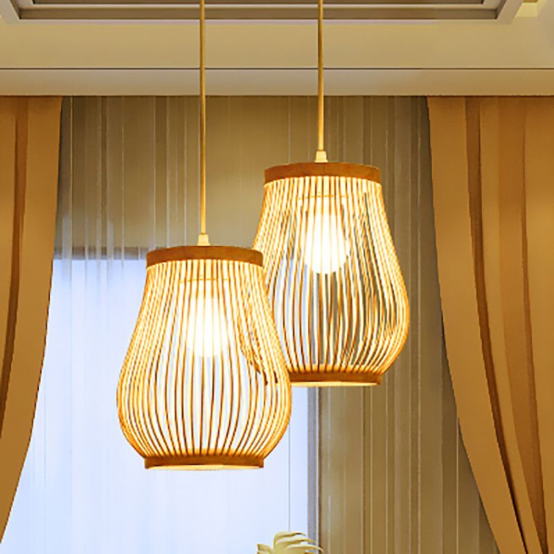 Muto bamboo pendant lighting, handmade woven design