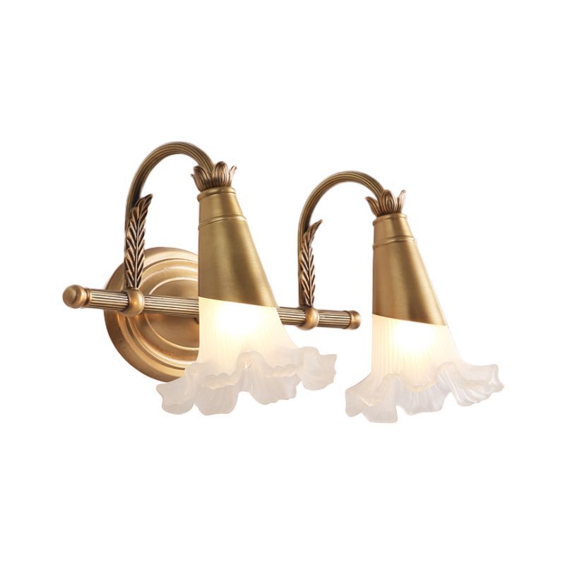 Félicie Nordic Wall Lamp - Retro gold flower glass light fixture