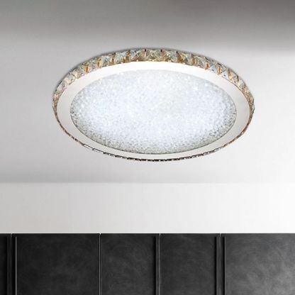 Kristy Round Flush Mount Ceiling Light, crystal detail