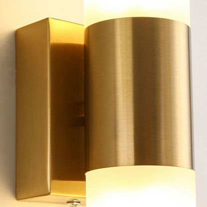 Gold metal and glass wall sconce - Leigh Modern Double Headed