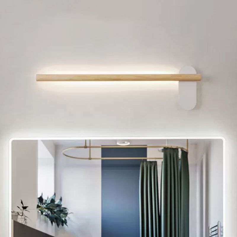 Ozawa Modern Wood Wall Lamp in Bathroom, Natural Light