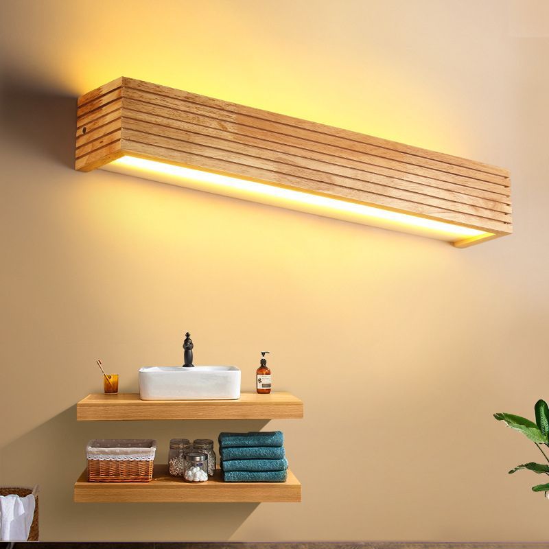 Ozawa Modern Wooden LED Wall Light in Bathroom