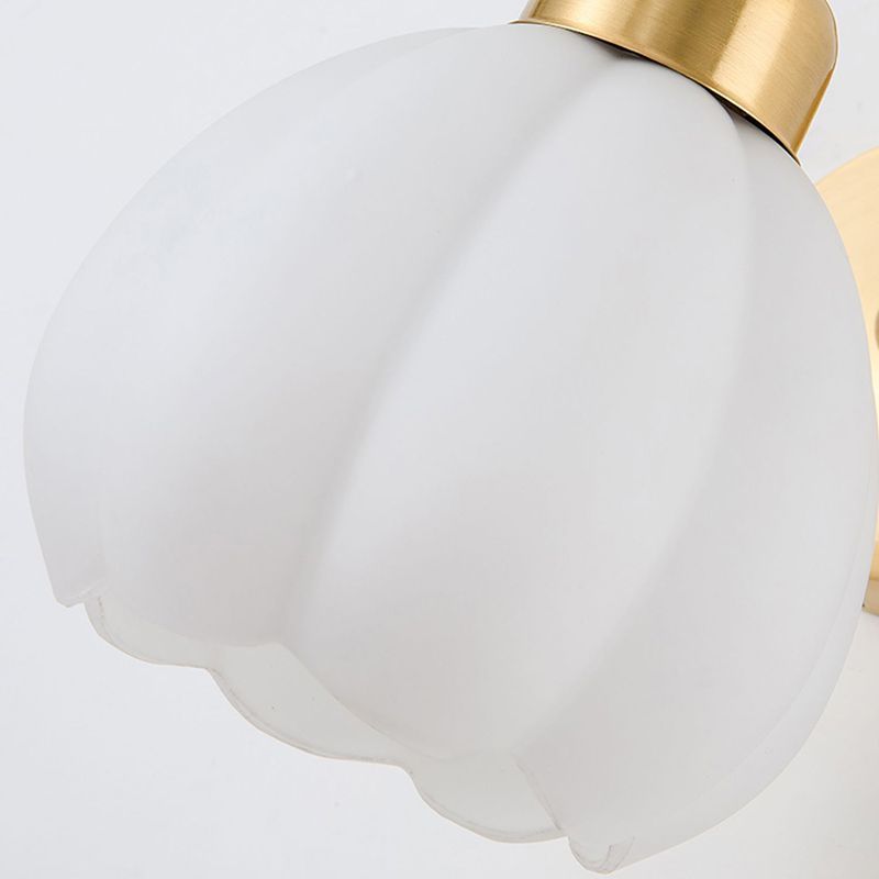 Ivory flower glass wall lamp, Nordic bedroom lighting