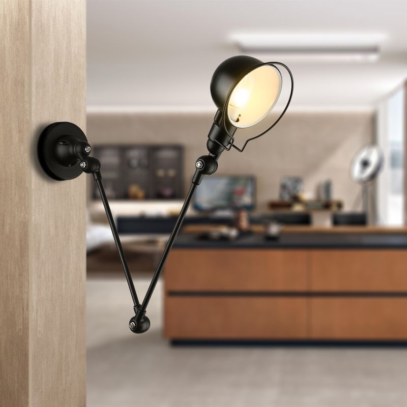 Black Brady Wall Lamp - Adjustable Lighting