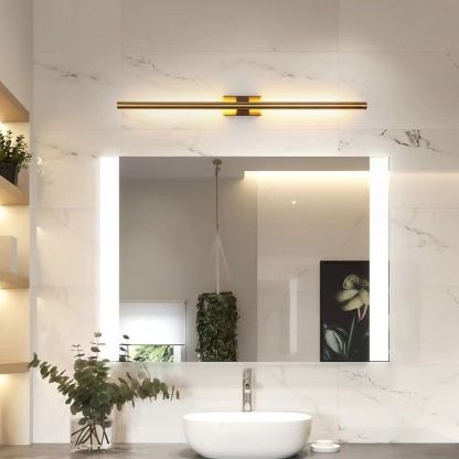 Edge Modern Linear Metal&Acrylic Bedroom Wall Lamp Brass