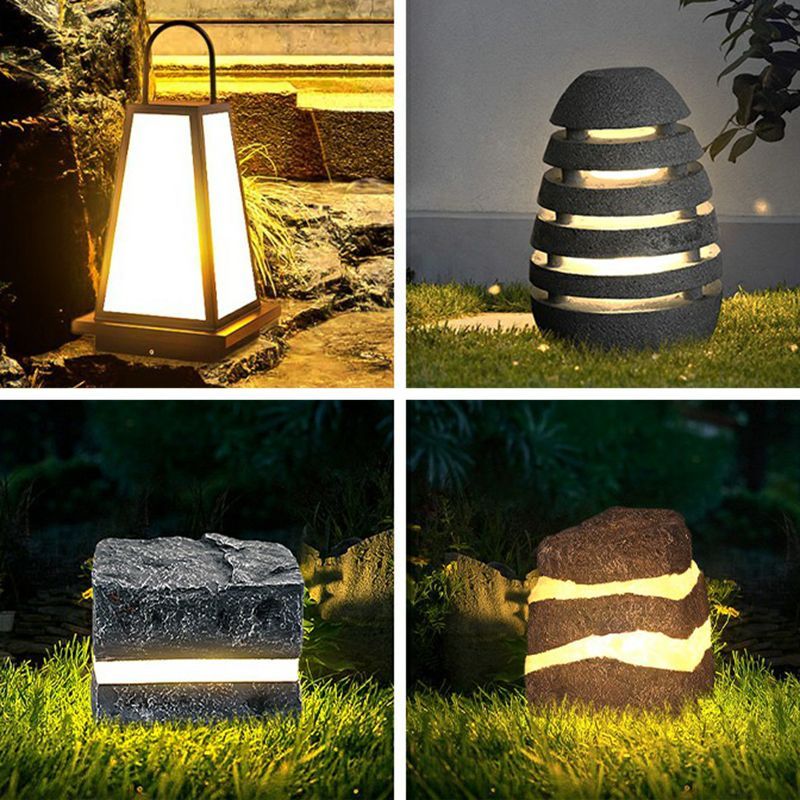 Pena Modern Stone Outdoor Lights, multiple designs, outdoor illumination