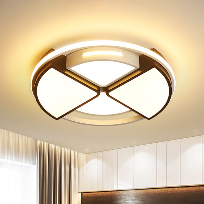 Quinn modern round flush mount ceiling light, installed.
