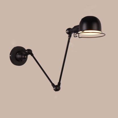 Black Brady Adjustable Metal Wall Lamp
