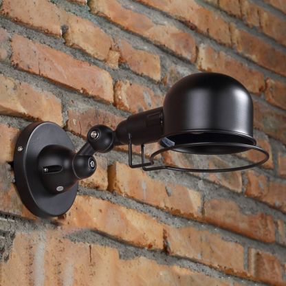 Alessio retro metal wall lamp on brick wall