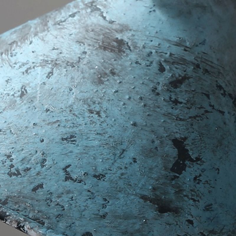 Blue Alessio pendant light, aged rusty finish detail. Alessio Aged Rusty Vintage Rustic Finish Pendant Light, 3 Style